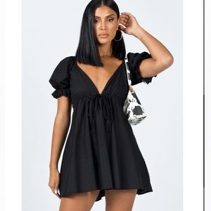 Blissful Mini Dress Black - Princess Polly